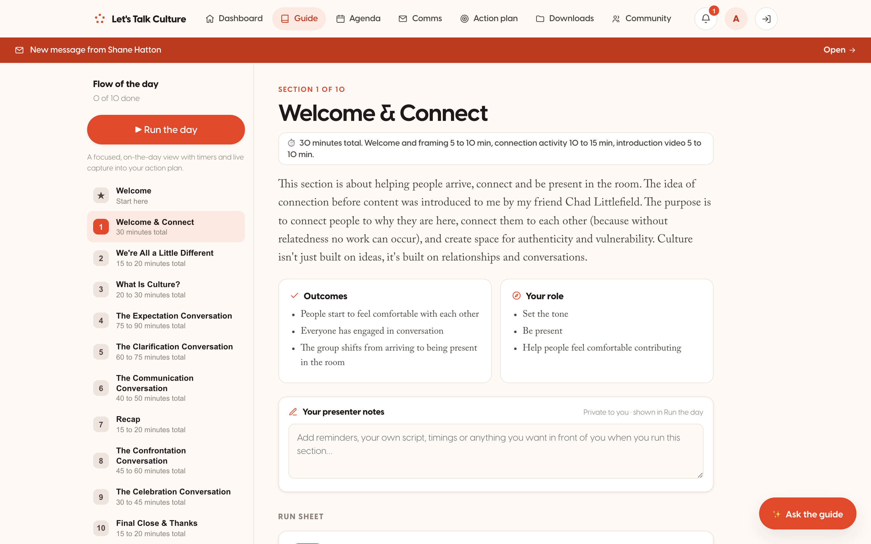 Interactive conversation guide