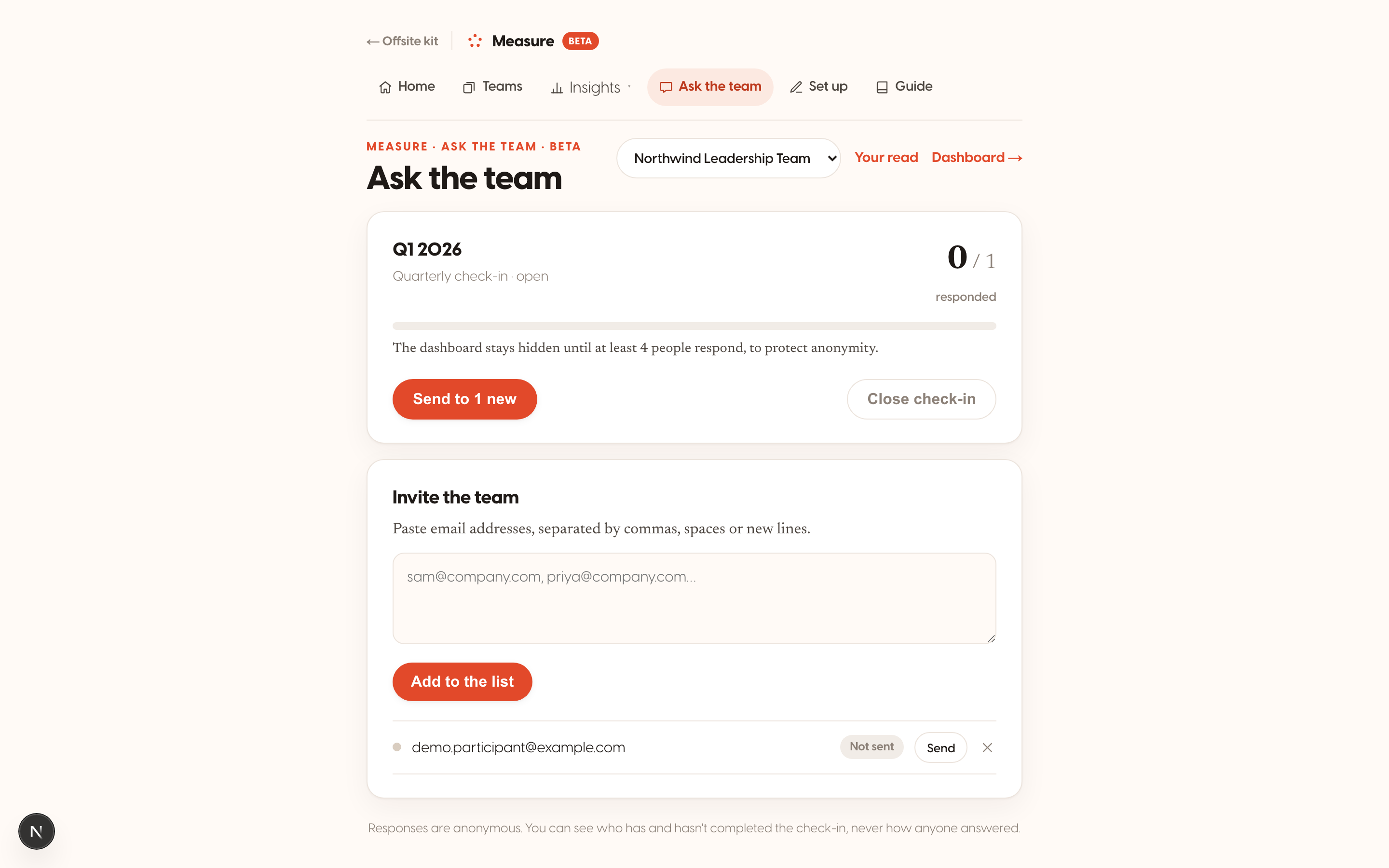 Anonymous check-ins